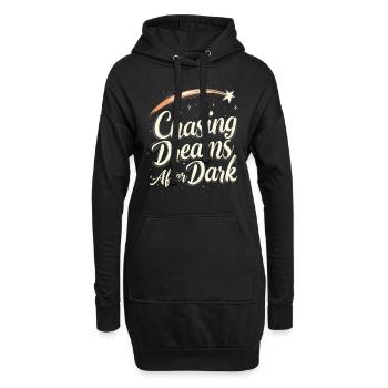 Funktioneller Sarkasmus-morgen Für Nachteulen - Hoodie-Kleid - Schwarz - Vorne