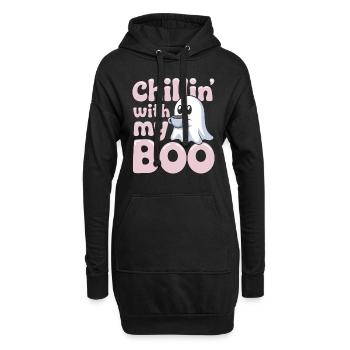 Paranormal Komödie Lustig Geist Humor Unbeschwert - Hoodie-Kleid - Schwarz - Vorne