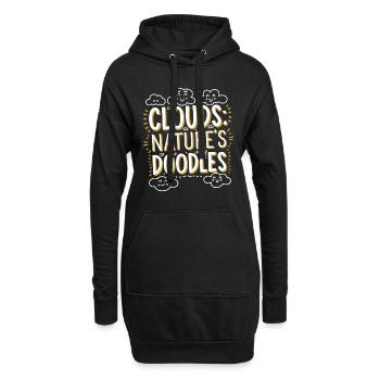 Wolkenblick, Entspannender Himmel, Verträumte - Hoodie-Kleid - Schwarz - Vorne