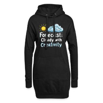 Skurrile Wettermuster, Skurrile Wolken, Lustig - Hoodie-Kleid - Schwarz - Vorne