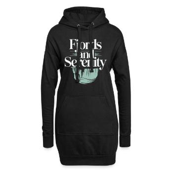 Skandinavische Ästhetik, Nordischer - Hoodie-Kleid - Schwarz - Vorne