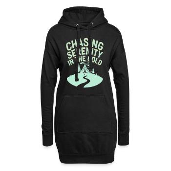 Wintercamper-schneecamping-abenteuer - Hoodie-Kleid - Schwarz - Vorne