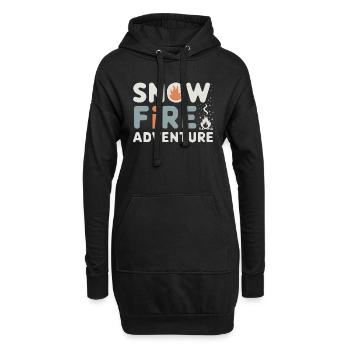 Wintercamper-schneecamping-abenteuer - Hoodie-Kleid - Schwarz - Vorne