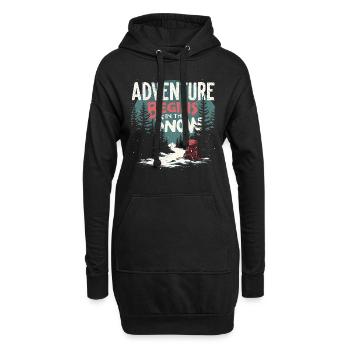 Wintercamper-schneecamping-abenteuer - Hoodie-Kleid - Schwarz - Vorne