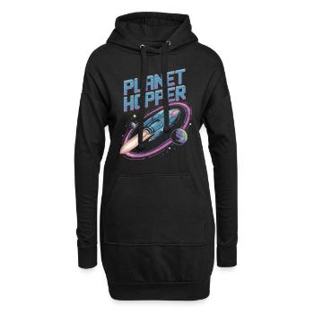 Spieler Mit Weltraumthemen Cosmic Gaming Sci-fi - Hoodie-Kleid - Schwarz - Vorne