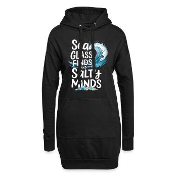 Les chasseurs de verre de mer collectionnent les trésors marins - Sweat-shirt à capuche long Femme - noir - Devant