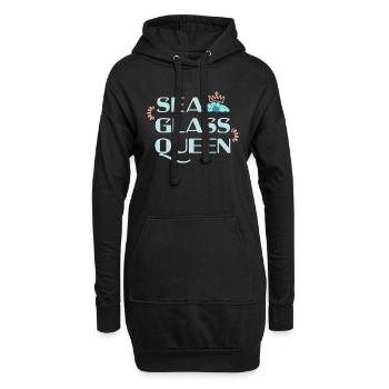Les chasseurs de verre de mer collectionnent les trésors marins - Sweat-shirt à capuche long Femme - noir - Devant