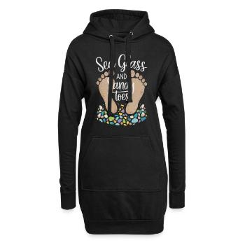 Les chasseurs de verre de mer collectionnent les trésors marins - Sweat-shirt à capuche long Femme - noir - Devant