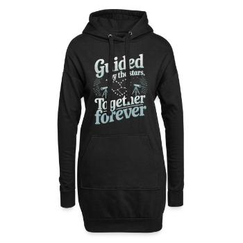 Sternenbeobachtung Für Paare Romantische Nächte - Hoodie-Kleid - Schwarz - Vorne