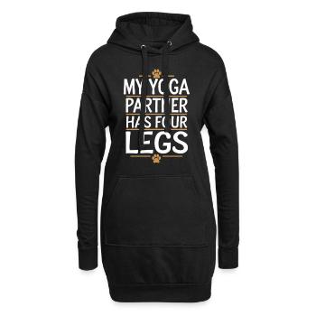 Doga Dog Yoga Bien-être des animaux de compagnie Étirements conscients - Sweat-shirt à capuche long Femme - noir - Devant