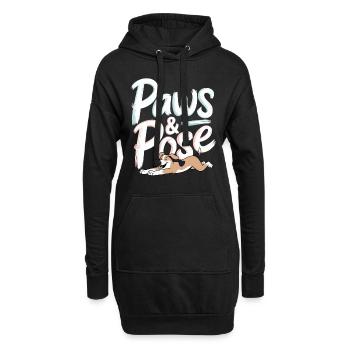 Doga Dog Yoga Bien-être des animaux de compagnie Étirements conscients - Sweat-shirt à capuche long Femme - noir - Devant