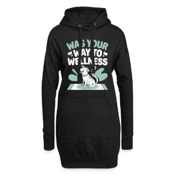 Doga Dog Yoga Bien-être pour animaux de compagnie Étirements conscients - Sweat-shirt à capuche long Femme - noir - Devant