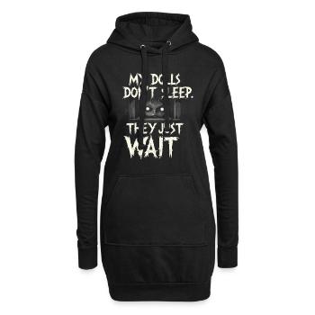 Gruseliger Puppenkollektor - Hoodie-Kleid - Schwarz - Vorne