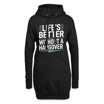 Sober Living Rétablissement Mode de vie Sans alcool - Sweat-shirt à capuche long Femme - noir - Devant