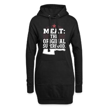 Régime sur le régime carnivore sur le - Sweat-shirt à capuche long Femme - noir - Devant