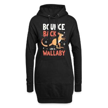 Wallaby Australian Wildlife Marsupial Nature - Hoodie-Kleid - Schwarz - Vorne