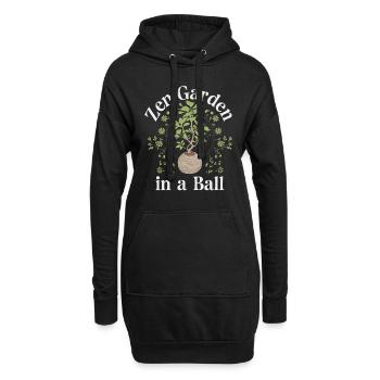 Kokedama Moss Ball Pflanzt Japanische Gartenarbeit - Hoodie-Kleid - Schwarz - Vorne