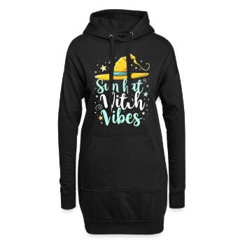 Été, Sorcières, Plage, Sorcière, Esthétique, Soleil, Magie - Sweat-shirt à capuche long Femme - noir - Devant