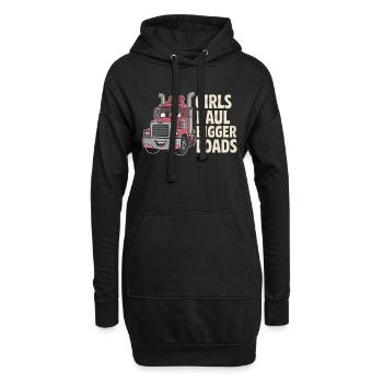 Women In Trucking Female Trucker Pride - Sweat-shirt à capuche long Femme - noir - Devant