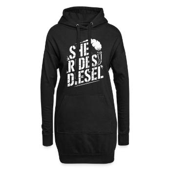 Women In Trucking Female Trucker Pride - Sweat-shirt à capuche long Femme - noir - Devant