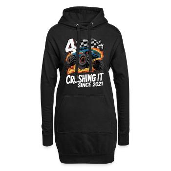 4. Geburtstag Monstertruck – Crushing It 2021 - Hoodie-Kleid - Schwarz - Vorne