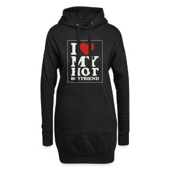 I Love My Hot Boyfriend - Hoodie-Kleid - Schwarz - Vorne
