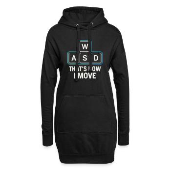 WASD – Mouvement du joueur - Sweat-shirt à capuche long Femme - noir - Devant