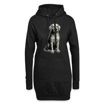 Vintage Hund – treu & klassisch - Hoodie-Kleid - Schwarz - Vorne