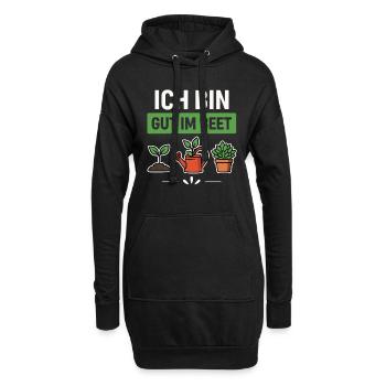 Garten Gärtner Beet Spruch - Hoodie-Kleid - Schwarz - Vorne