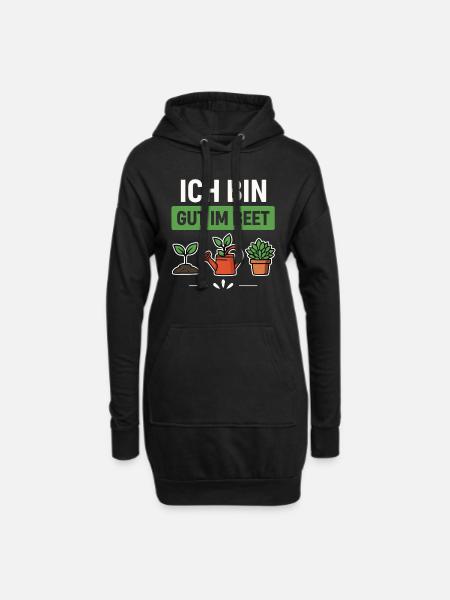 Garten Gärtner Beet Spruch - Hoodie-Kleid - Schwarz