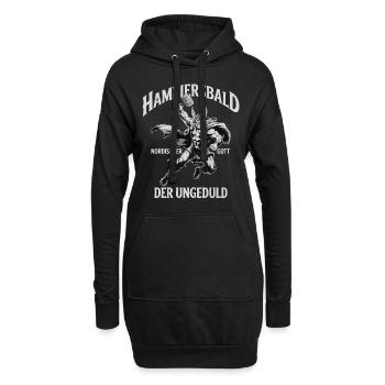 Hammersbald – Nordischer Gott der Ungeduld - Hoodie-Kleid - Schwarz - Vorne