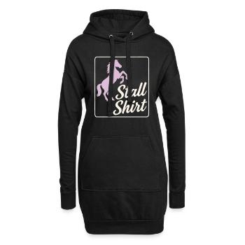 Stall Shirt – Pferdemädchen Design - Hoodie-Kleid - Schwarz - Vorne