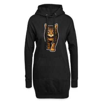 Chat réaliste - Pour les amoureux des chats - Sweat-shirt à capuche long Femme - noir - Devant