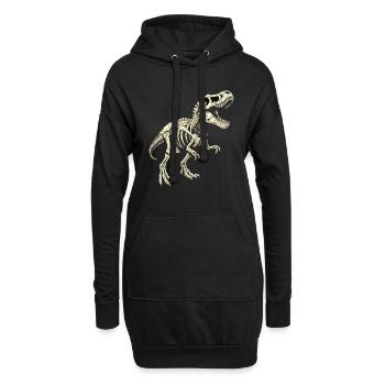 T-Rex Skelett – Dinosaurier Fossil Design - Hoodie-Kleid - Schwarz - Vorne