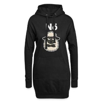 Nö Schaf Lustiges Spruch Design - Hoodie-Kleid - Schwarz - Vorne
