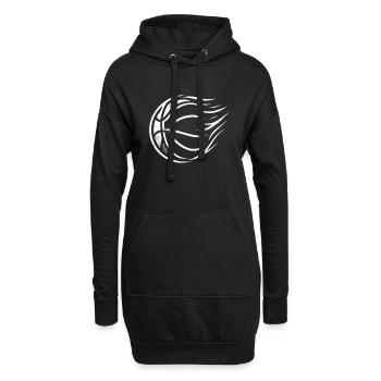 Conception de ballon de flamme de basket-ball - Sweat-shirt à capuche long Femme - noir - Devant