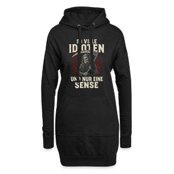 Tant d’idiots – et une seule faux - Sweat-shirt à capuche long Femme - noir - Devant