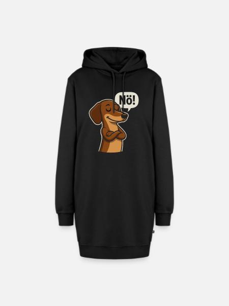 Dackel sagt Nö – Frecher Hundespruch - Hoodie-Kleid - Schwarz
