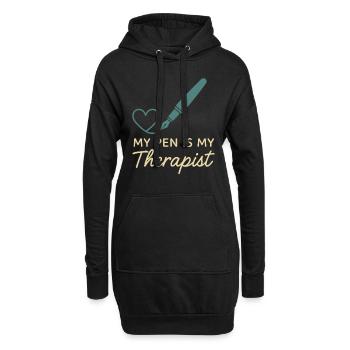 Dankbarkeitspraxis Journalliebhaber Emotional - Hoodie-Kleid - Schwarz - Vorne