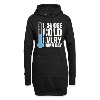 Kaltes Duschen Mentale Härte Kälteexposition - Hoodie-Kleid - Schwarz - Vorne