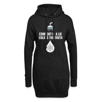 Kaltes Duschen Mentale Härte Kälteexposition - Hoodie-Kleid - Schwarz - Vorne