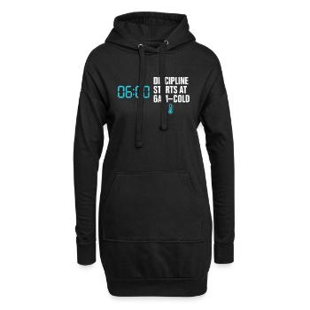 Kaltes Duschen Mentale Härte Kälteexposition - Hoodie-Kleid - Schwarz - Vorne