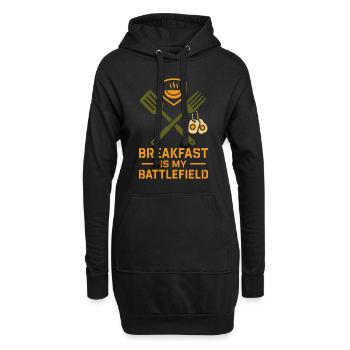 Omelette Gefaltetes Ei Lustiges Frühstück Koch - Hoodie-Kleid - Schwarz - Vorne