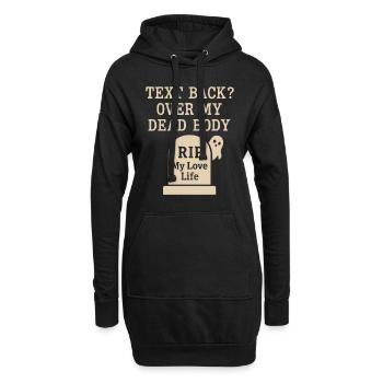 Rupture fantomatique-humour-rencontre-erreur-célibataire - Sweat-shirt à capuche long Femme - noir - Devant