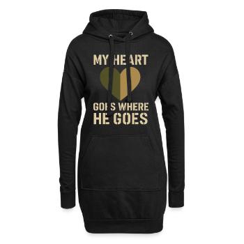 Fière armée sœur militaire frère sœur service famille - Sweat-shirt à capuche long Femme - noir - Devant