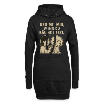 Red mit mir, wenn du Bäume liebst - Hoodie-Kleid - Schwarz - Vorne
