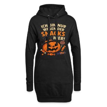 Halloween Kürbis Spruch Snacks Party - Hoodie-Kleid - Schwarz - Vorne