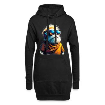 Dj suricate avec lunettes de soleil T-Shirt - Sweat-shirt à capuche long Femme - noir - Devant