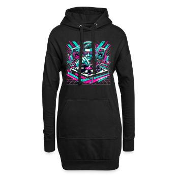 Music Design Disco Music Festival Chemise EDM House - Sweat-shirt à capuche long Femme - noir - Devant