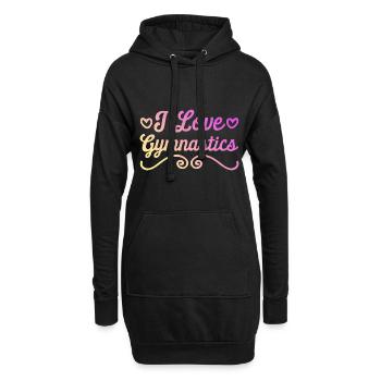 Ich liebe Gymnastik - Hoodie-Kleid - Schwarz - Vorne